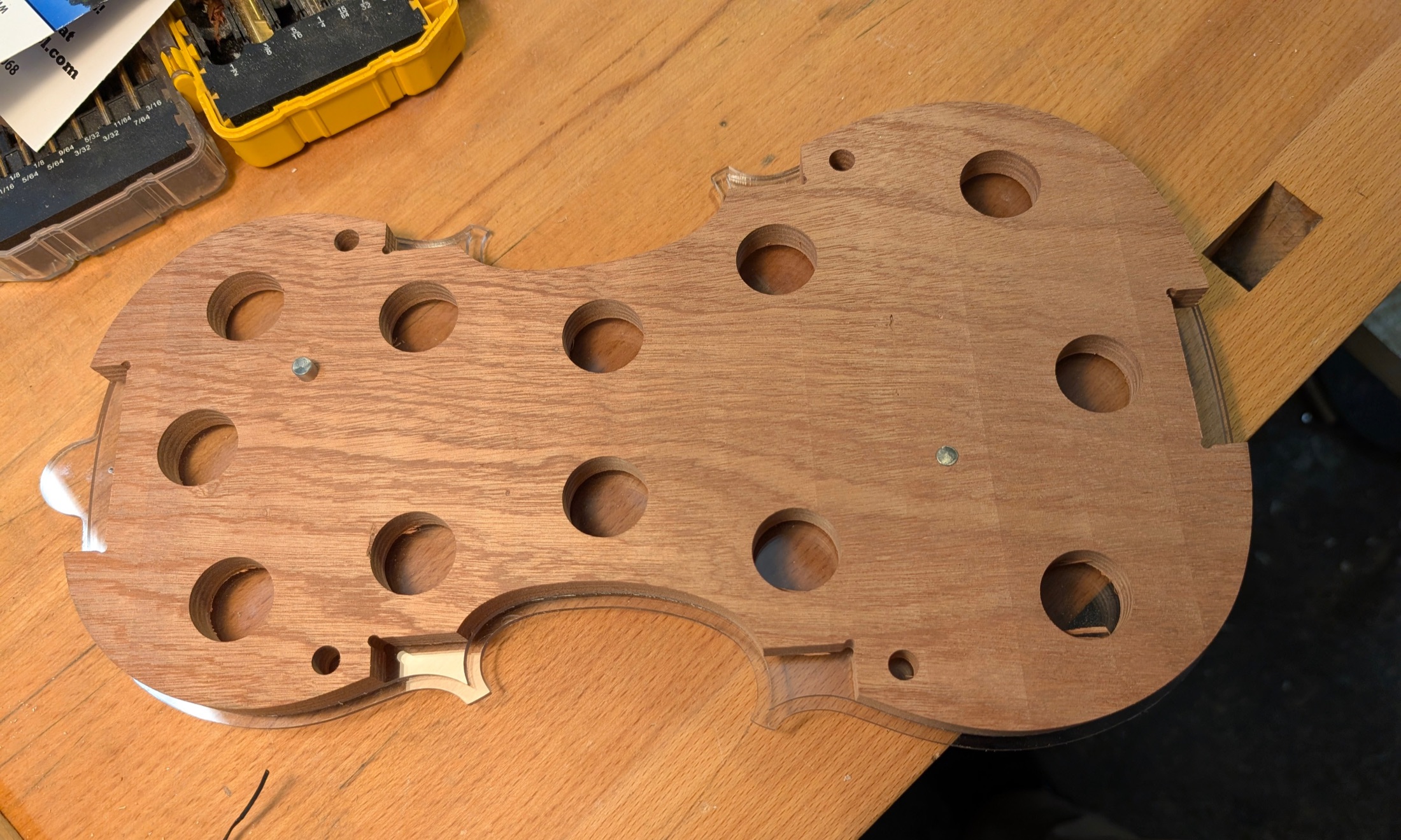 Hardwood mold with locating pin registration holes